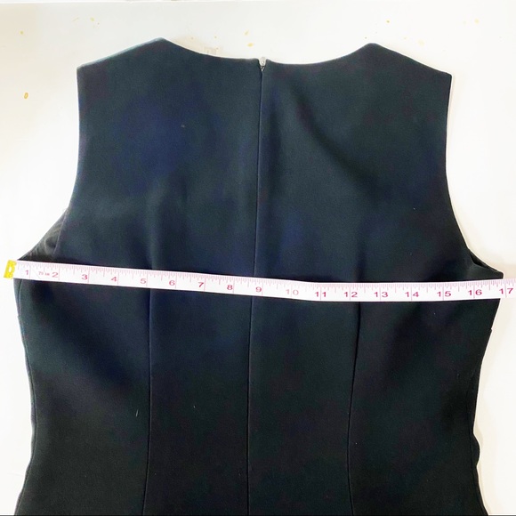 Ellie Tahari Little Black Dress LBD Midi Sheath - Picture 9 of 10